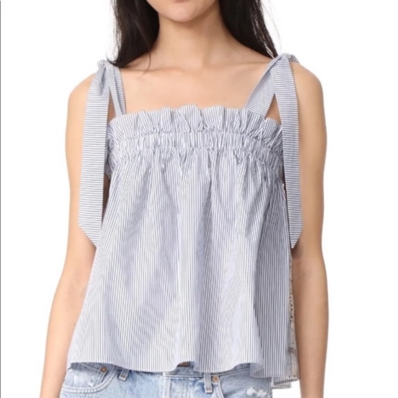 Scotch & Soda Tops - Scotch & Soda Maison Shoulder Tie Tank striped